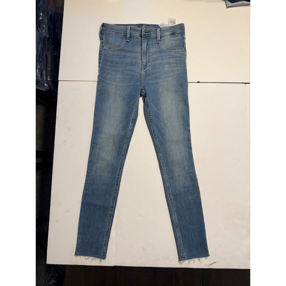 Abercrombie & Fitch Simone High Rise Jean Legging Blue Raw Hem SkinnyJeans 27 4S